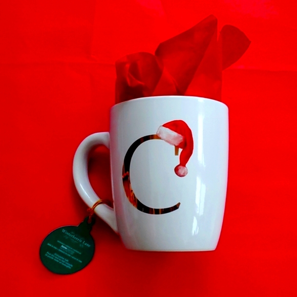๐NWT๐: HOLIDAY MONOGRAM (C) MUG (BONUS: COMES WITH CANDY) - Picture 1 of 5